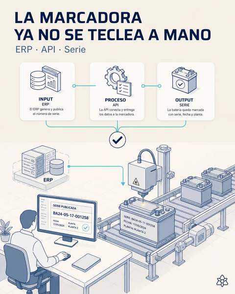 La codificadora, cosida al ERP
