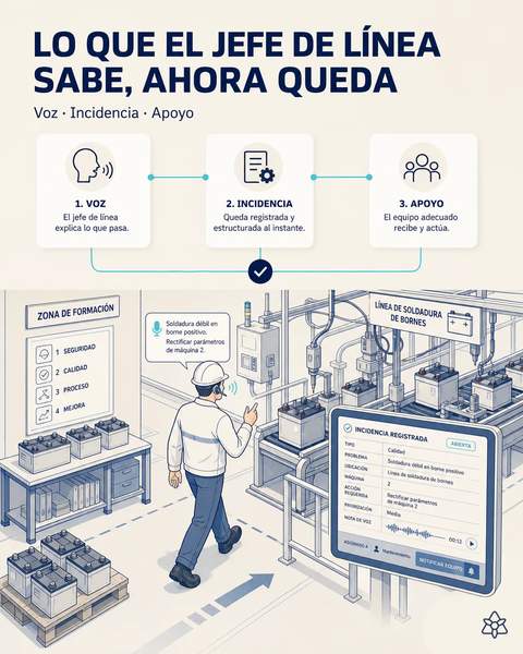 El jefe de línea dicta caminando