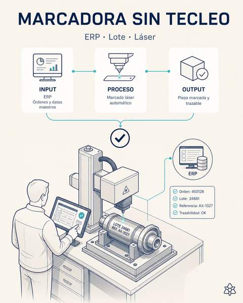 Marcadora láser cosida al ERP