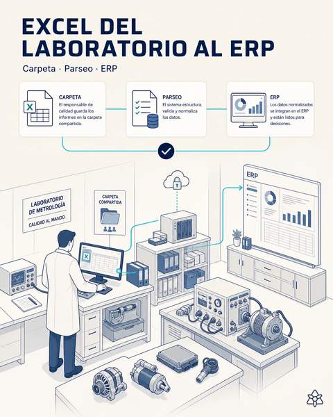El Excel de metrología llega solo al ERP