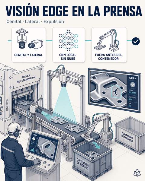 Visión Edge sobre la salida de la prensa