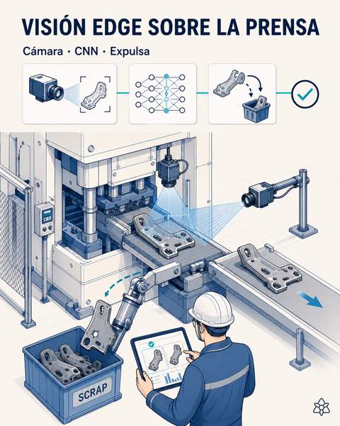 Visión Edge sobre la salida de la prensa