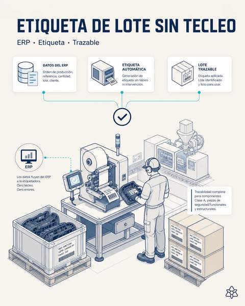 Etiquetadora cosida al ERP