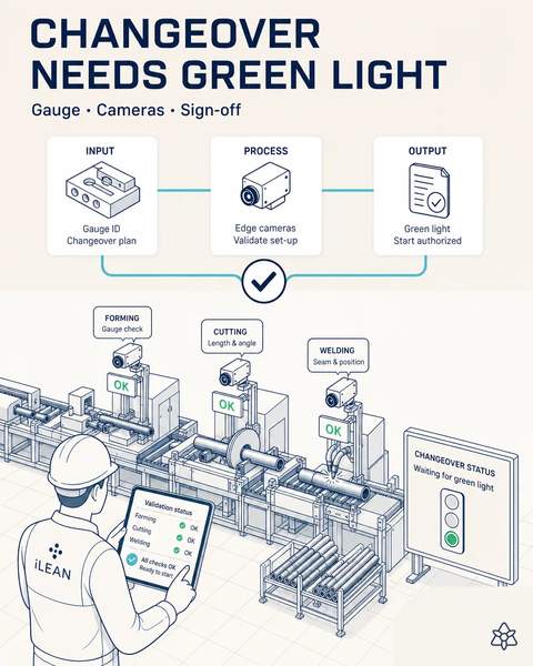 Gauge changeover with a green light
