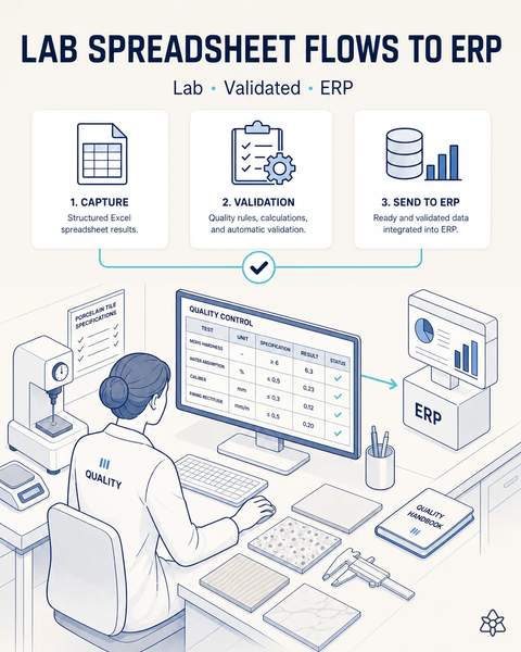 Lab spreadsheet flows to the ERP