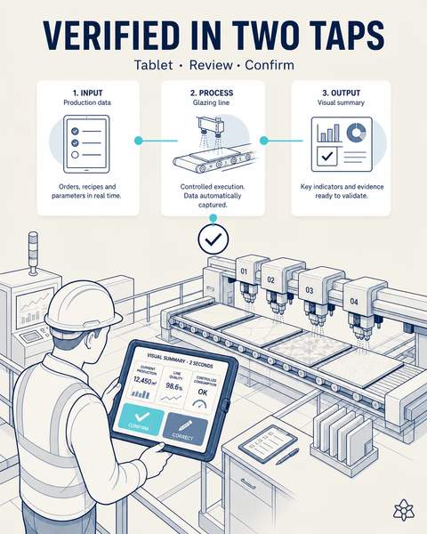 Glazing data verified in two taps