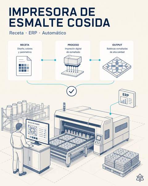Impresora de esmalte cosida al ERP
