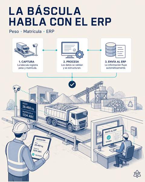 La báscula puente, cosida al ERP