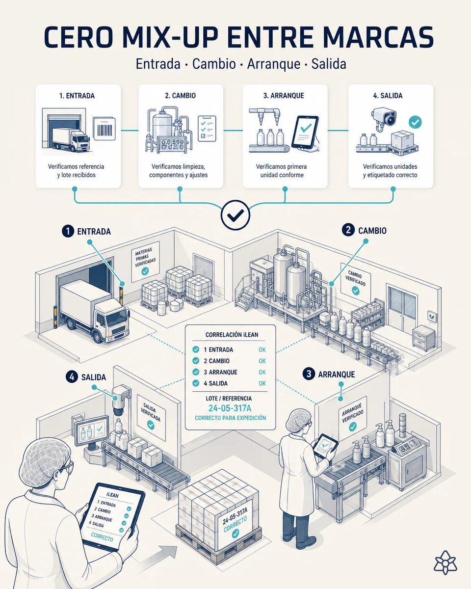 Planta de cuidado personal con turboemulsor, línea de envasado y zona de acondicionado para varias marcas