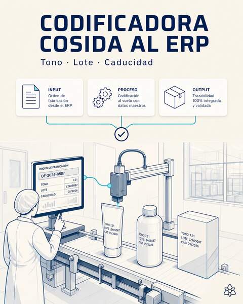 La codificadora lee del ERP