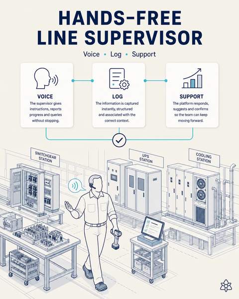 The supervisor dictates between stations