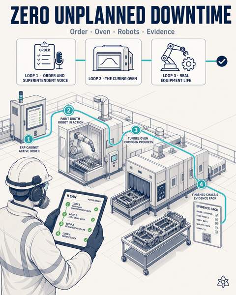Four coordinated iLEAN rings sustaining the paint section's uptime