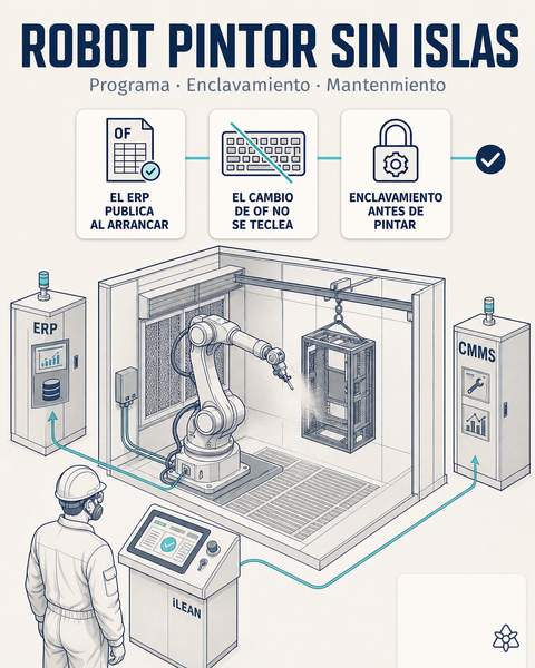 Robot pintor cosido al ERP y al CMMS