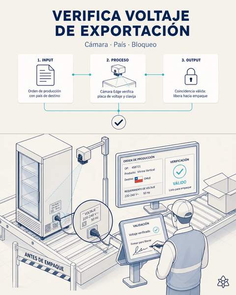 Voltaje de exportación verificado por cámara