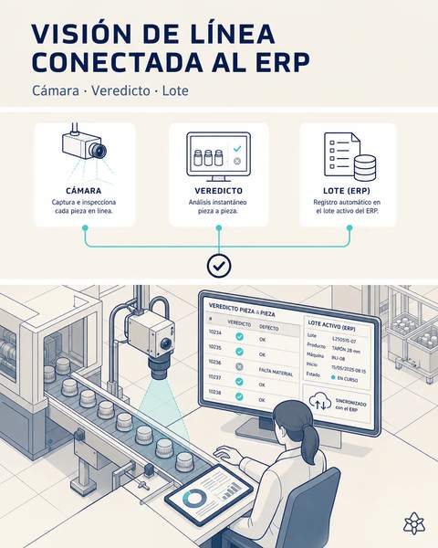 La visión de línea, cosida al lote