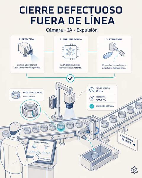 El tapón defectuoso no llega al embolsado