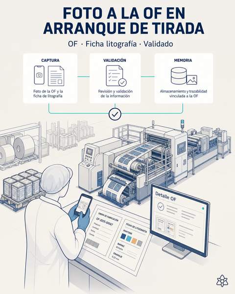 La OF de litografía en una foto