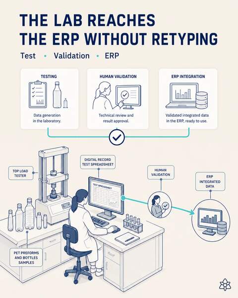 The lab reaches the ERP without retyping