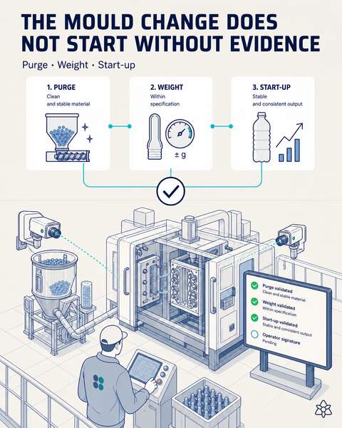The mold change, validated by vision