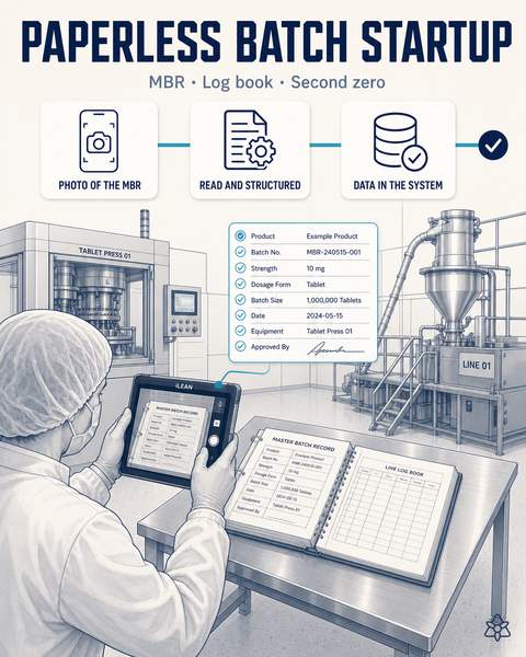 Qualified operator photographing the MBR and line log book at batch startup
