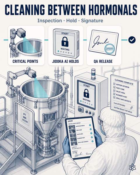 Edge cameras verifying the hormonal suite's critical points before startup