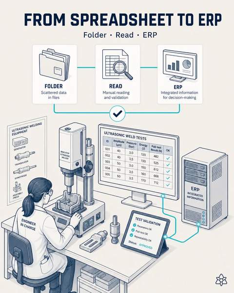 The lab recipe reaches the ERP