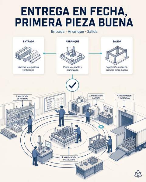 Entrega en fecha, primera pieza buena