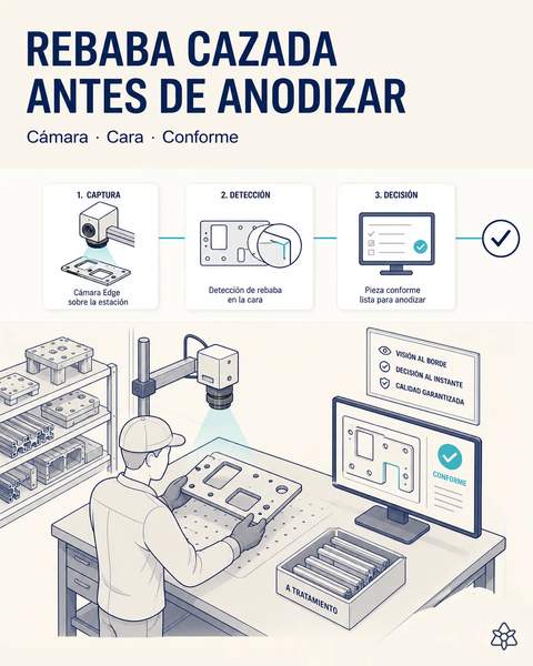 Rebaba cazada antes de anodizar