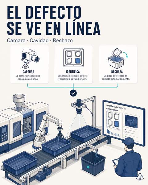 Visión que ve el defecto y la cavidad