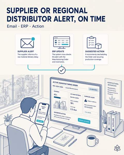 Strain supplier alerts, on time