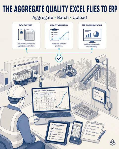 Aggregate gradation sheet into the ERP