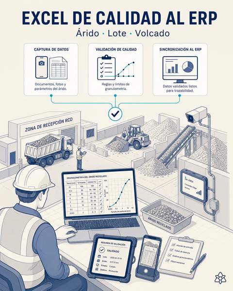 La granulometría del árido entra al ERP