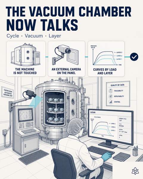 iLEAN Connect camera reading the AR vacuum chamber's proprietary panel