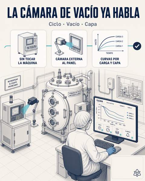 Cámara externa leyendo el panel de la cámara de antirreflejante
