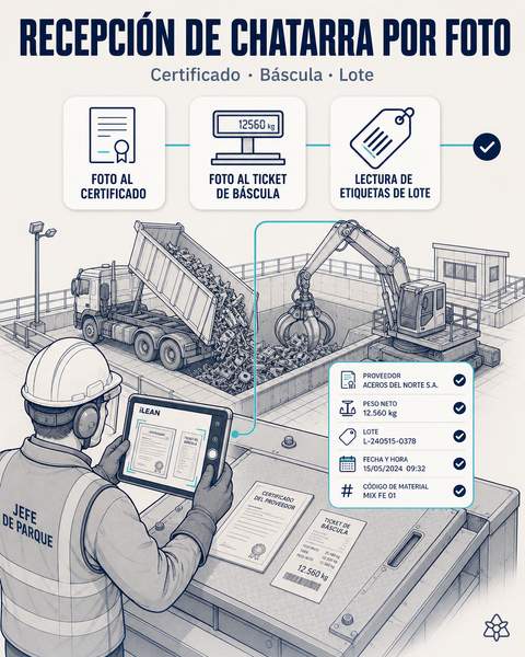 Recepción de chatarra al ERP en cinco minutos