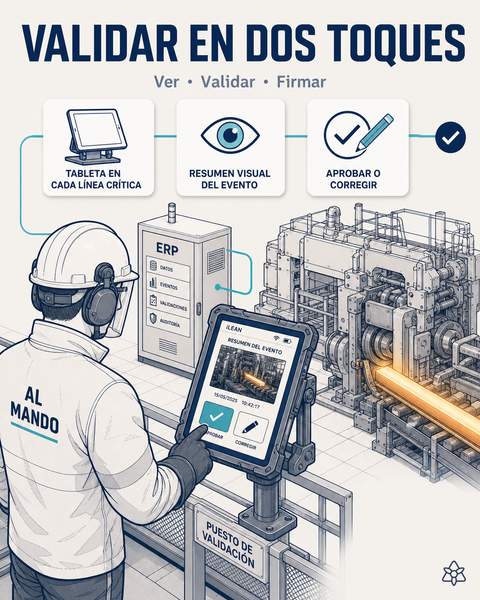 Andon digital con verificación humana