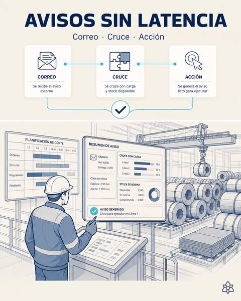 Avisos de cliente y acería a tiempo