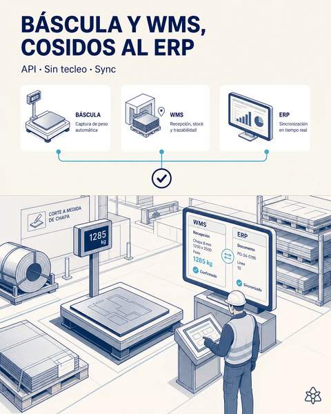 Báscula y WMS cosidos al ERP