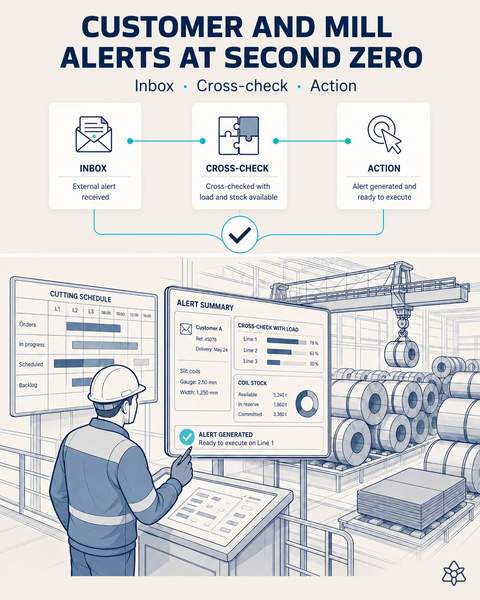 Customer and mill alerts, read in time