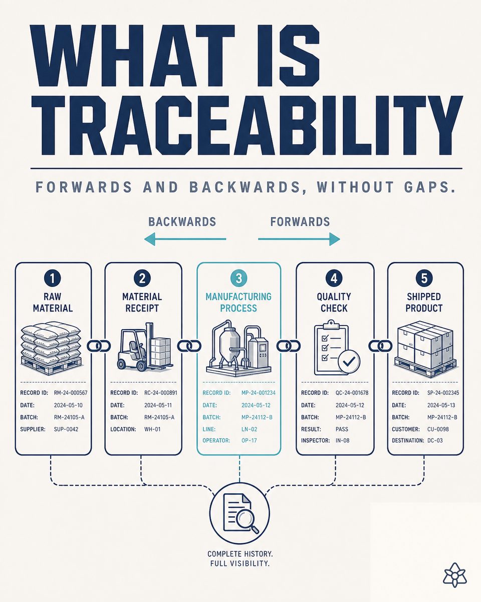 Upstream and downstream traceability diagram